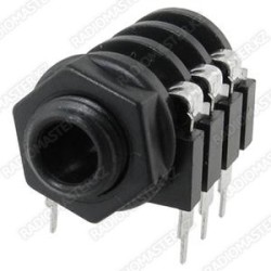 Гнездо 6.3мм на плату (горозонтальное, круглый)