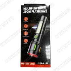 Фонарик метал YES-113S LED+Slide  1 х 18650, TYPE-C зарядка