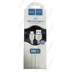 USB Data кабель HOCO X20, 3A, TYPE-C 2m белый