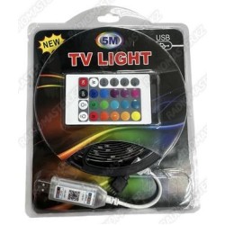 Лента светодиодная RGB 5050 (вл-защ/сил)   (бух-5 м.+ пульт упр.+ USB 5V)